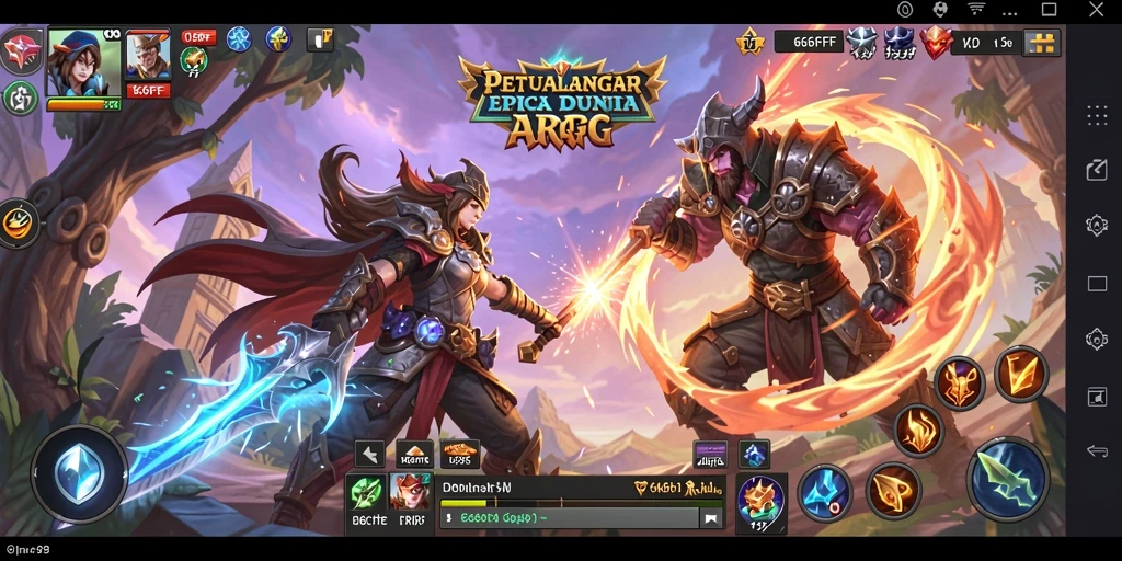 Tampilan gameplay mendebarkan dari 666FF dalam dunia ARPG.