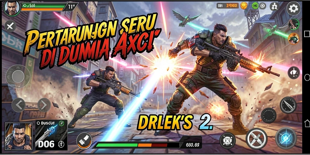 Screenshot D06 menampilkan aksi mendebarkan di tengah pertempuran.