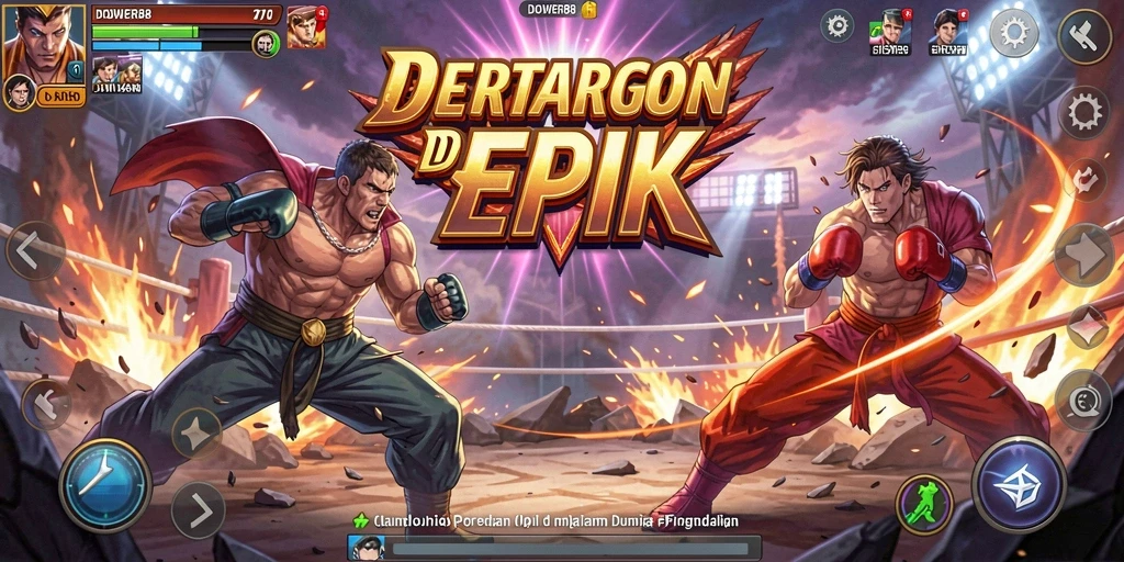 Gameplay DOWER88 yang seru dan mendebarkan dalam pertarungan Fighting.
