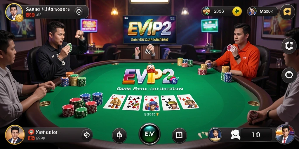 Tampilan menarik dari gameplay Poker di EVIP2.