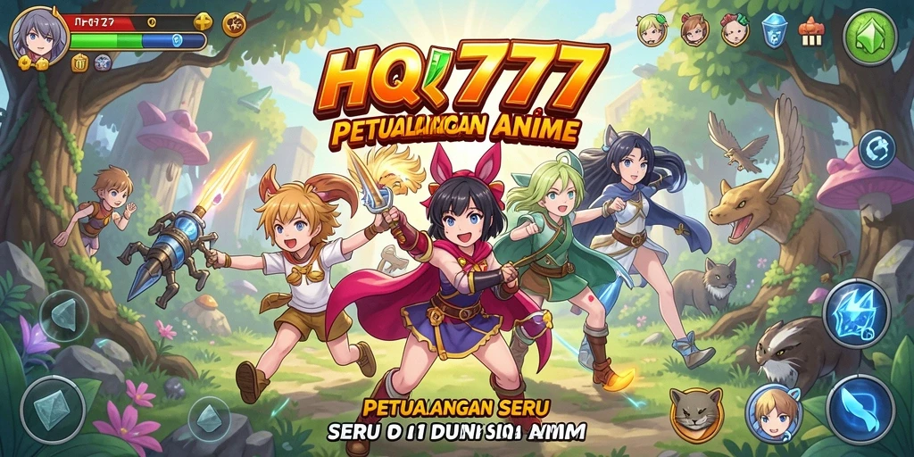 Screenshot menampilkan aksi seru dalam game Anime HQ777.
