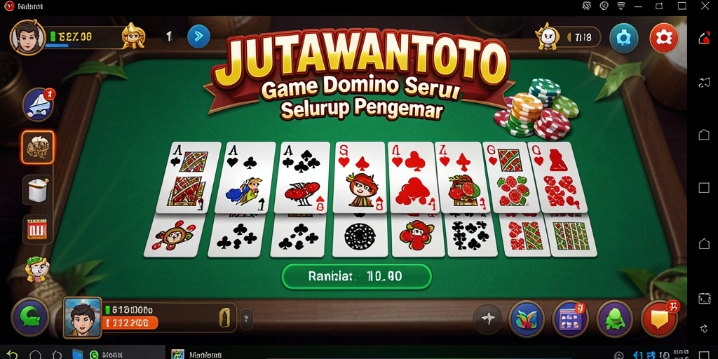 Screenshot utama <strong>JUTAWANTOTO</strong> menampilkan gameplay Domino yang menarik.
