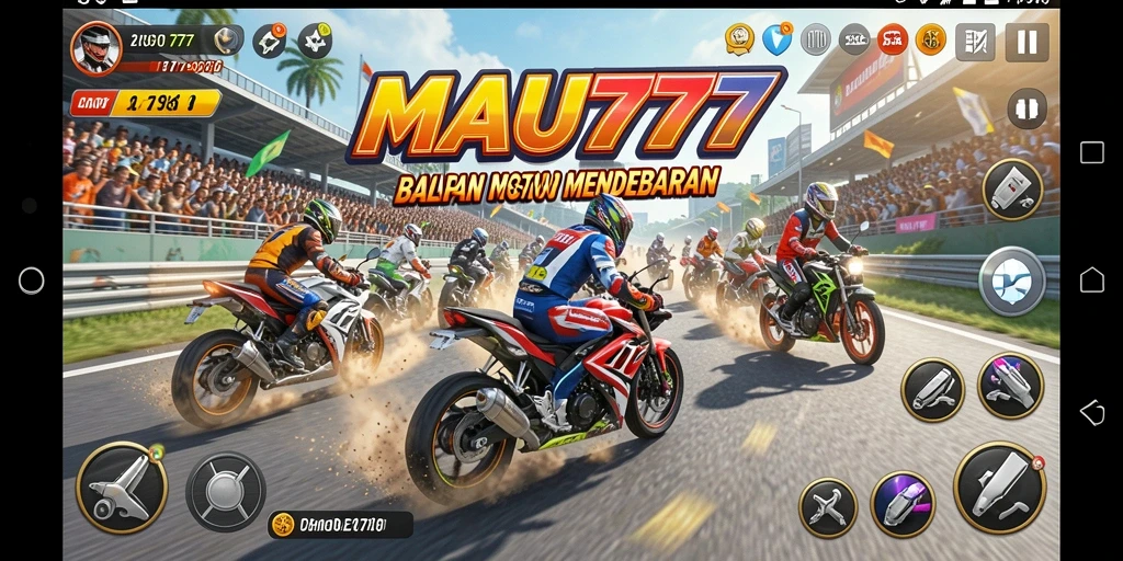 Gameplay balapan motor yang mendebarkan di MAU777.