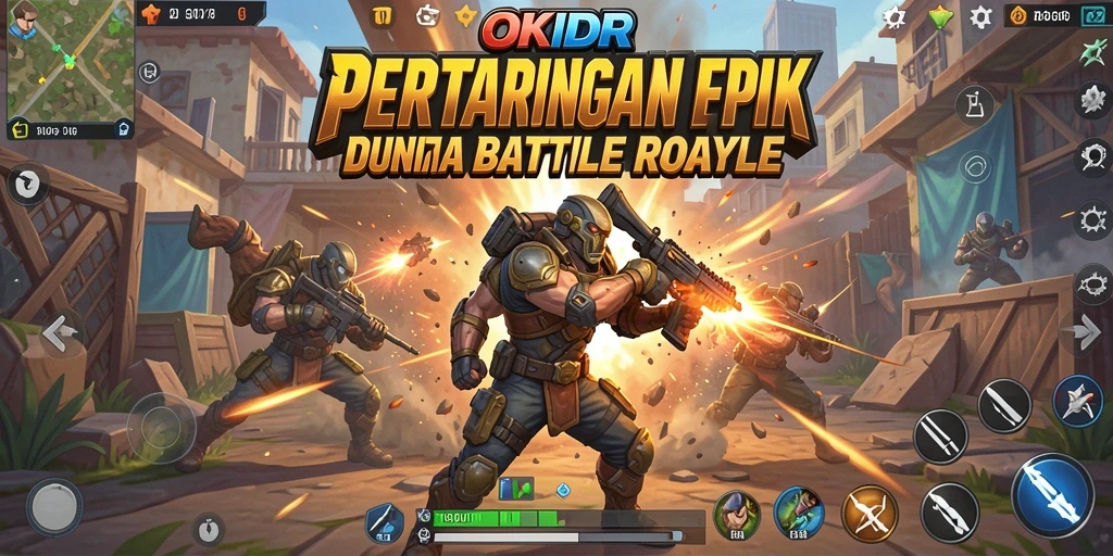 Gameplay seru dan mendebarkan di dunia Battle Royale OKIDR.