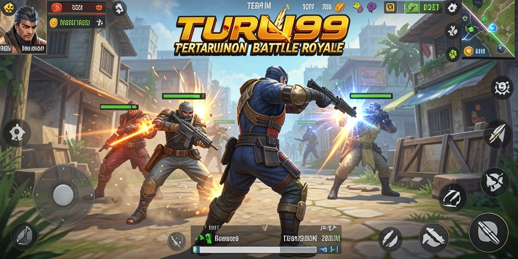 Gameplay intens dengan aksi pertempuran Battle Royale.