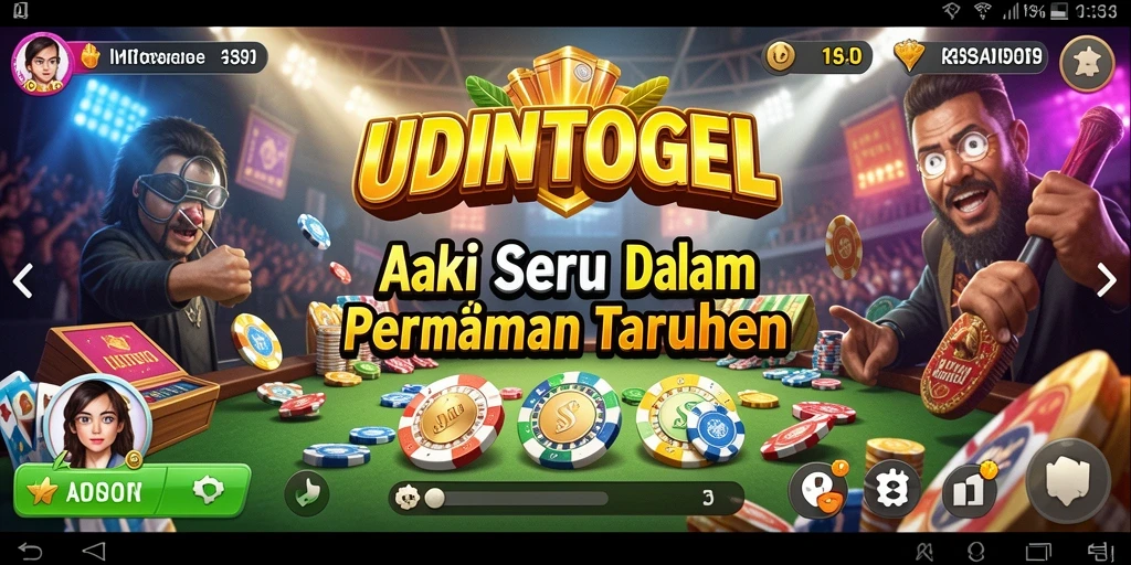 Screenshot gameplay UDINTOGEL menunjukkan aksi seru dengan karakter yang dinamis.