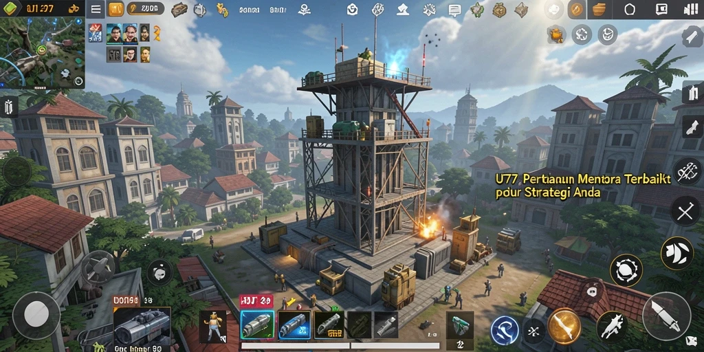 Tampilan gameplay seru dari UT77 dalam pertarungan Tower Defense.