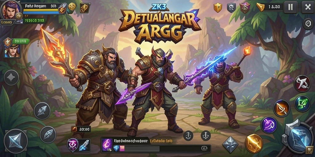 Screenshot gameplay ZK3 menunjukkan pertarungan seru dalam petualangan ARPG.
